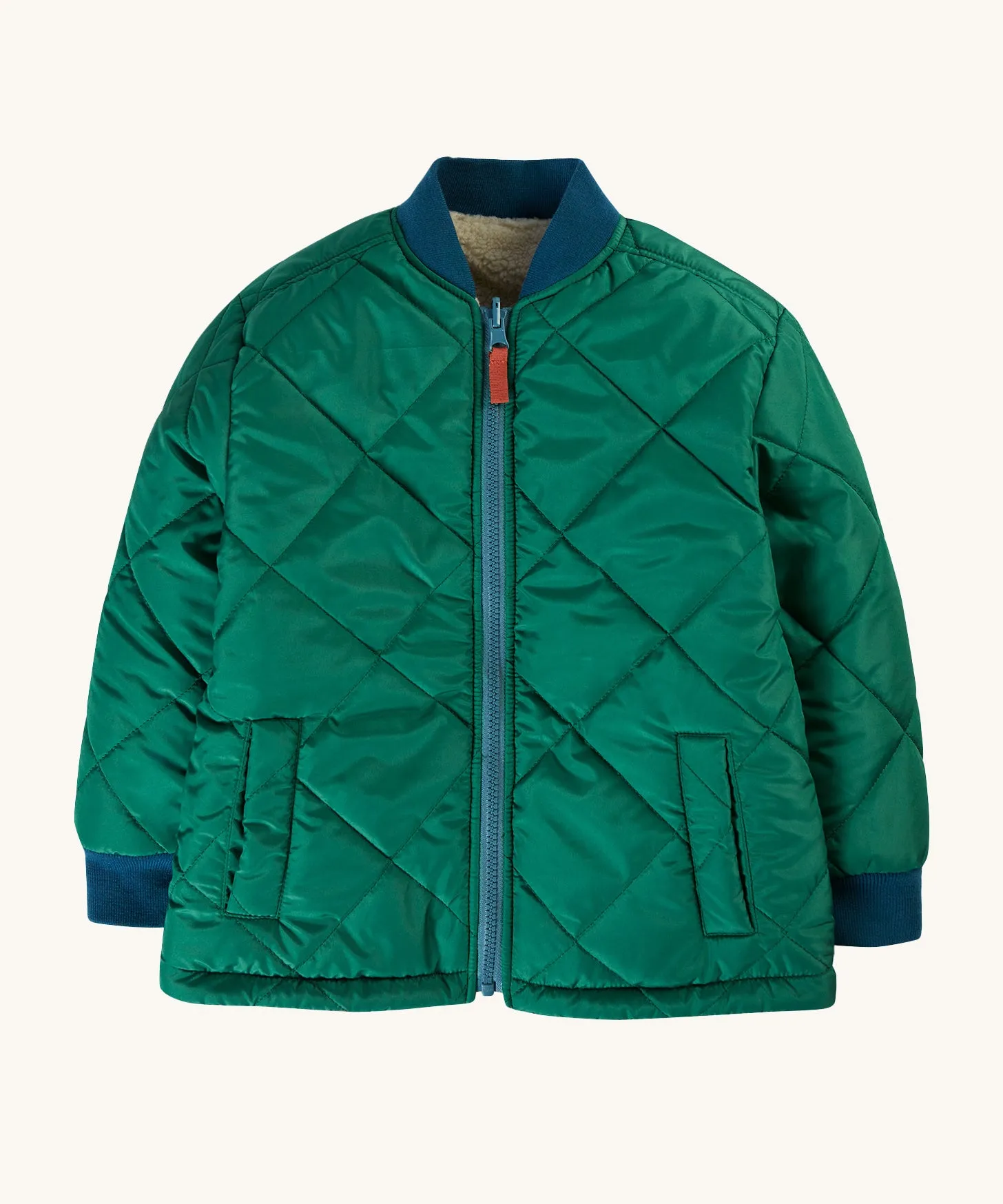 Frugi Robin Reversible Quilted Jacket - Teal/Moon