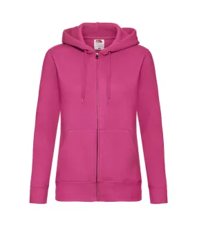 Fruit Of The Loom Ladies Lady-Fit Hooded Sweatshirt Jacket (Fuchsia) - UTBC1372