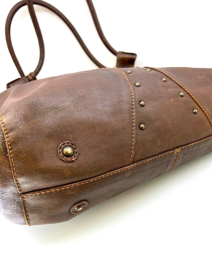FRYE VINTAGE STUD SHOULDER BAG