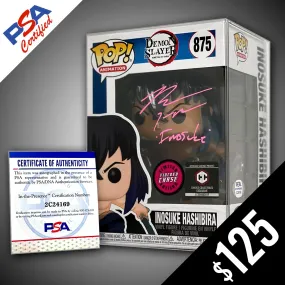 Funko Pop! Demon Slayer: Inosuke (CHASE) #875- SIGNED by Bryce Papenbrook (PSA Certified) (PINK)