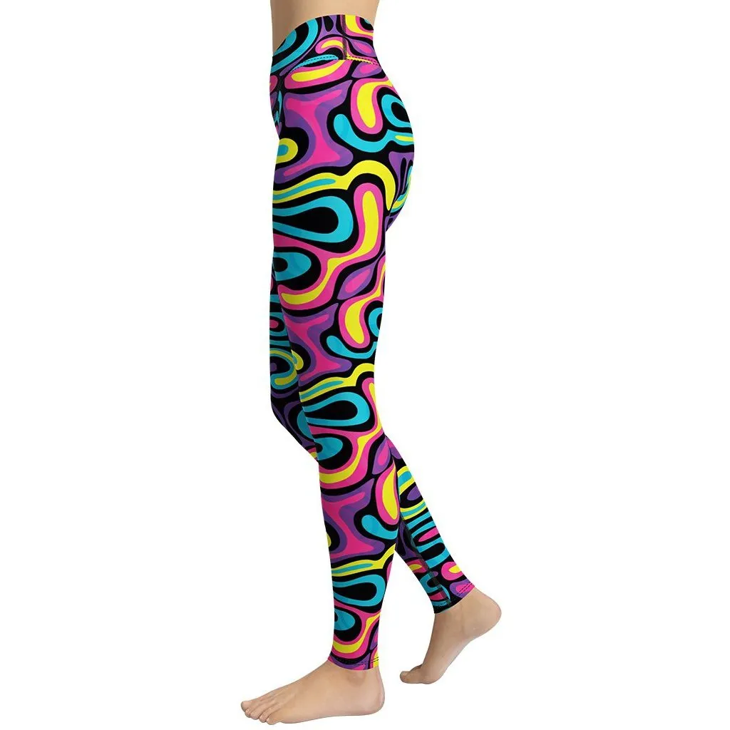 Funky Retro Print Yoga Leggings