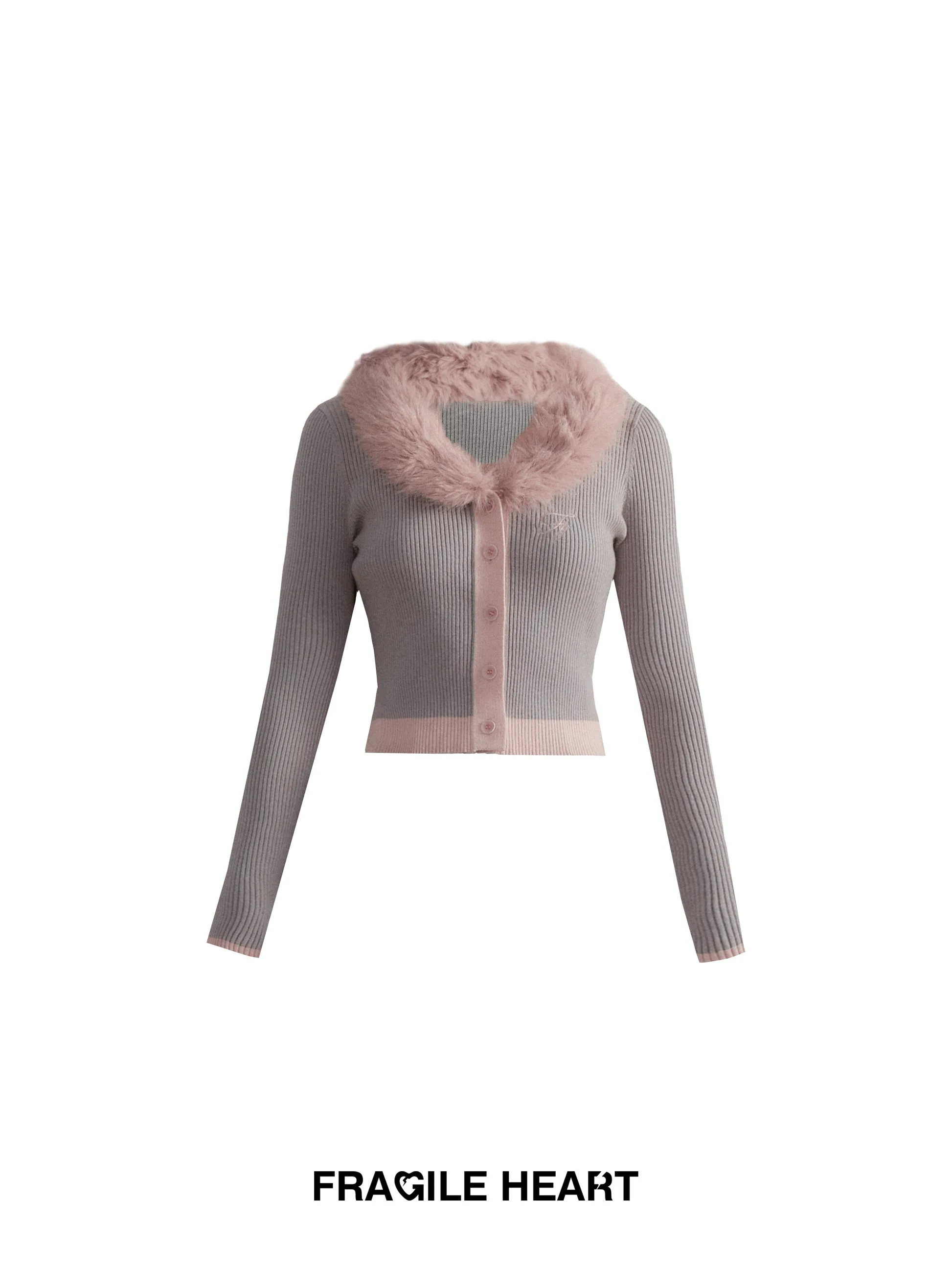 Fur Collar Knit Cardigan