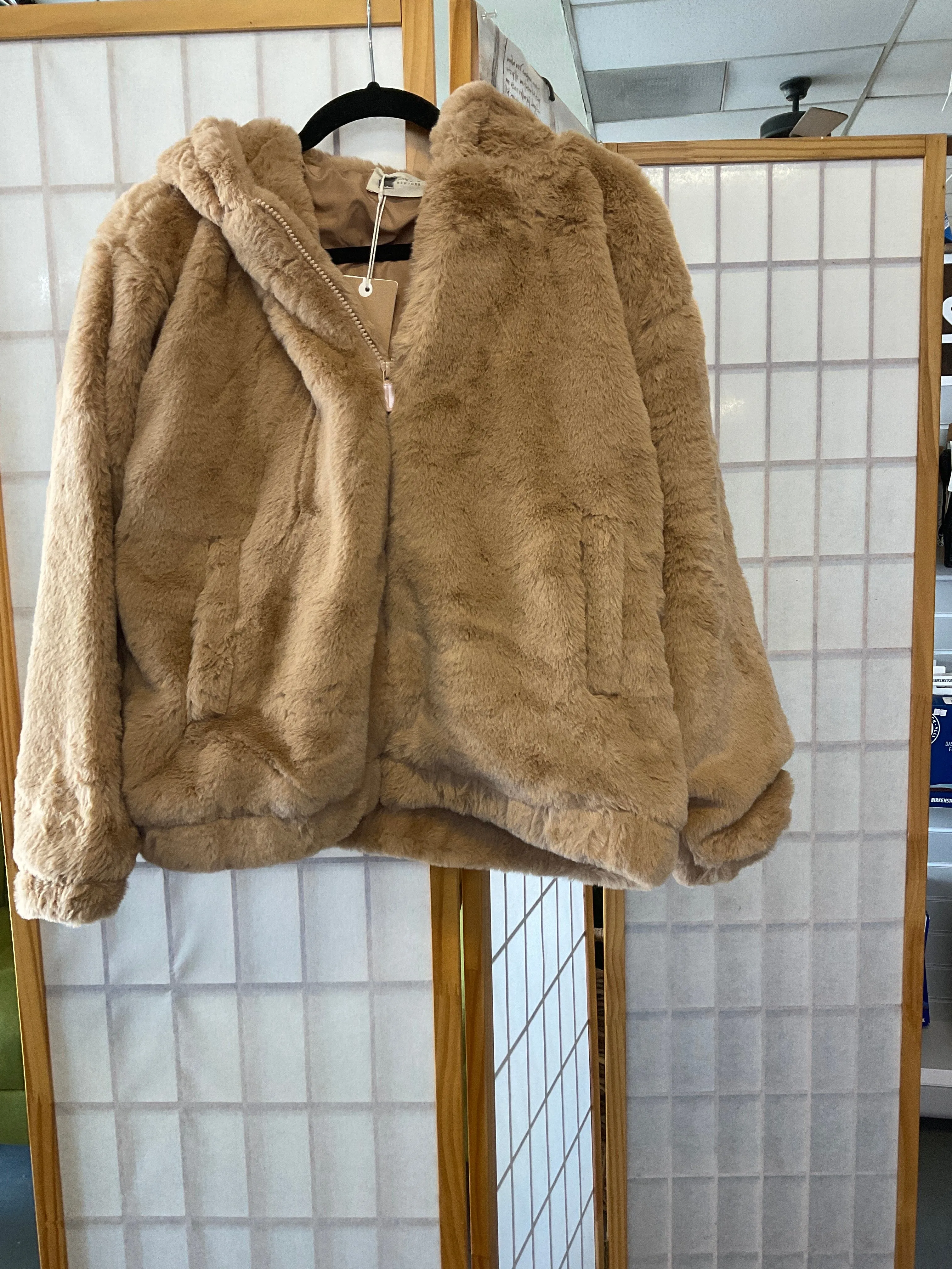  Fuzzy Zip Up Sweater  