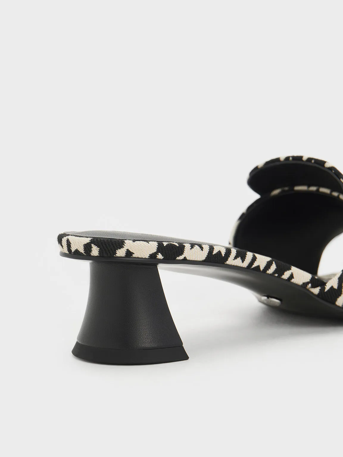 Gabine Houndstooth Leather Heeled Mules - Multi