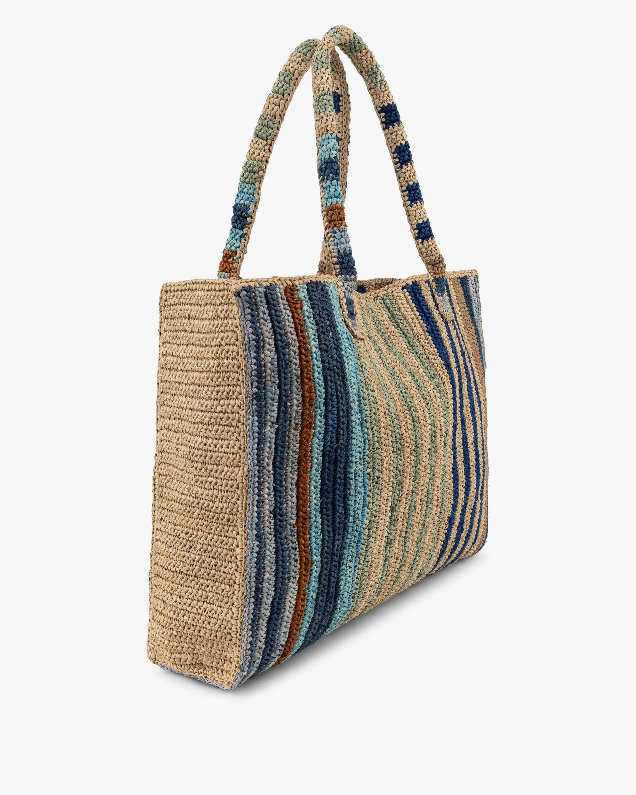 GABRIELE FRANTZEN Striped Raffia Bag