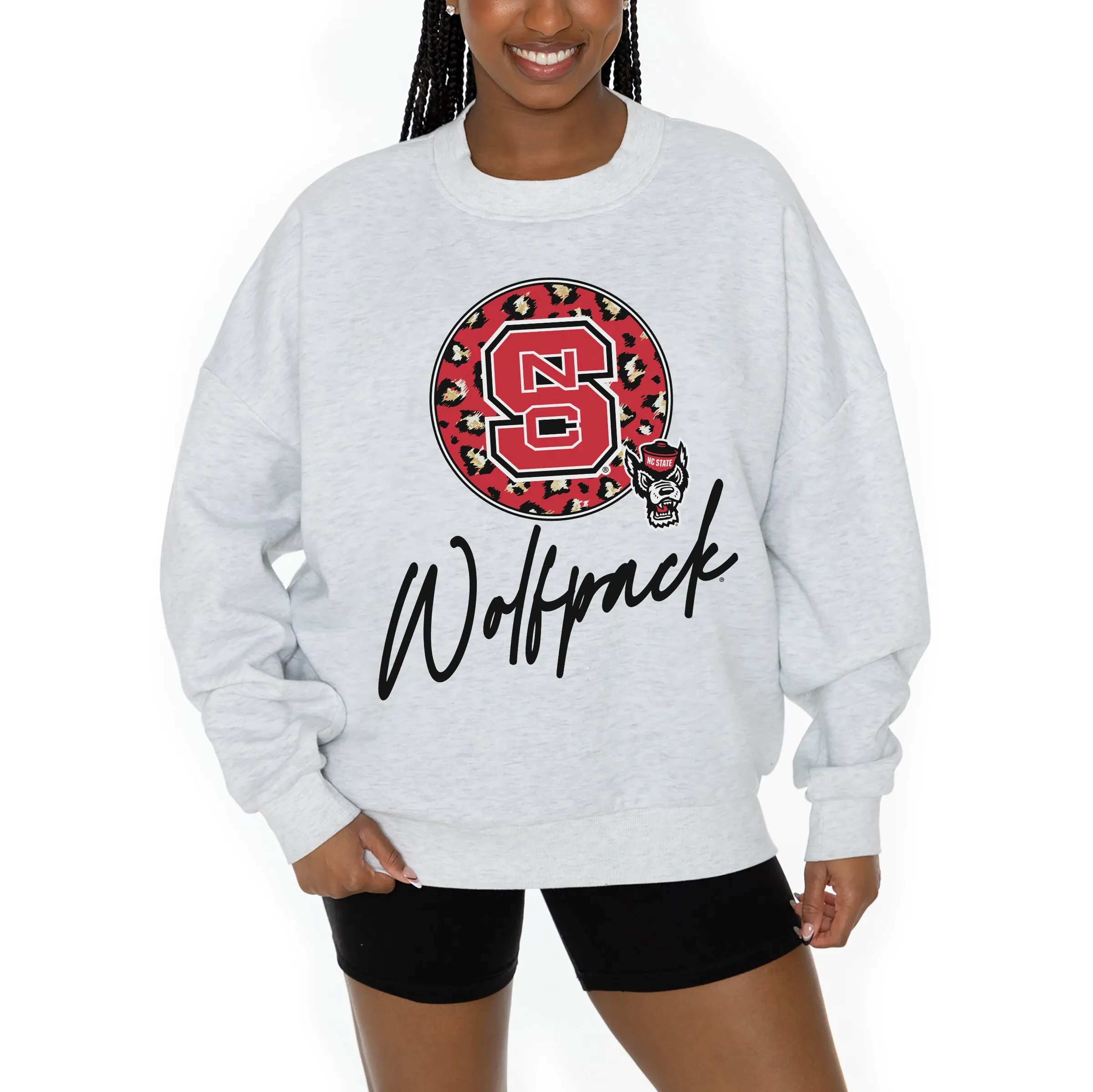 Gameday Couture NC State Wolfpack Women's Ash Premium Fleece Pullover Sweatshirt