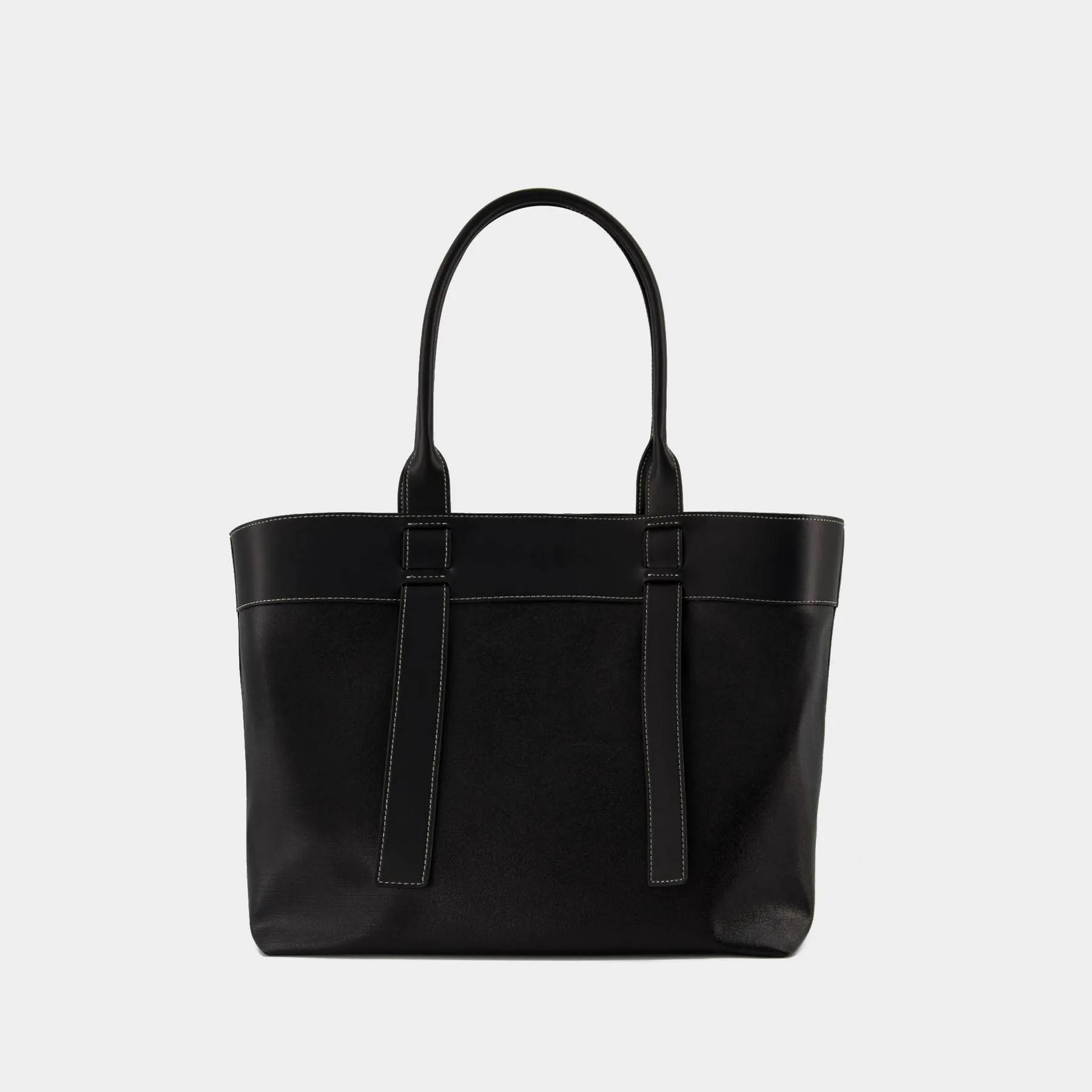 Ganni  Canvas Medium Tote Bag - Ganni -  Phantom - Leather