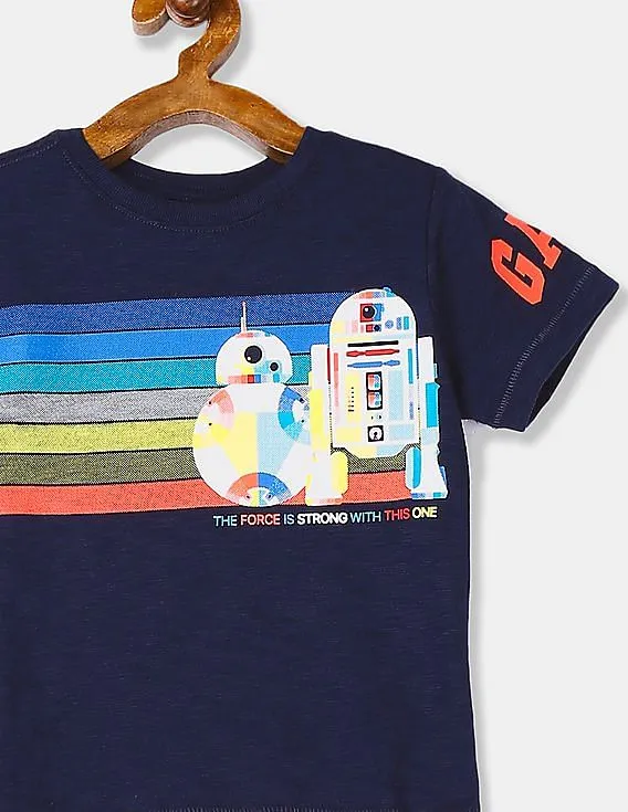 GAP Toddler Boy Navy Star Wars Graphic Crew Neck T-Shirt