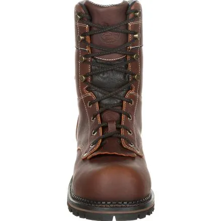 Georgia Men's 9 AMP LT Logger Composite Toe Waterproof Work Boot - Brown GB00236