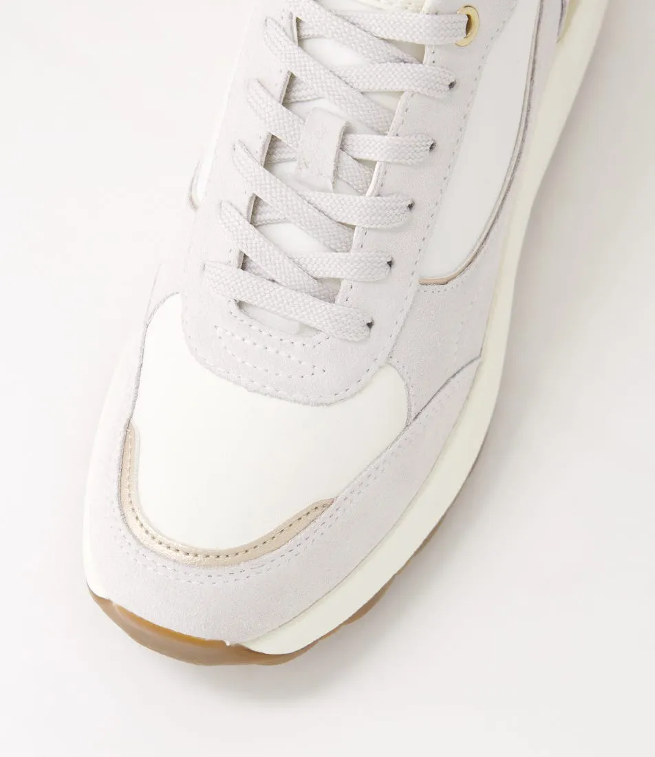 GEOX D Spherica Ec13 A Off White Suede Mix Sneakers