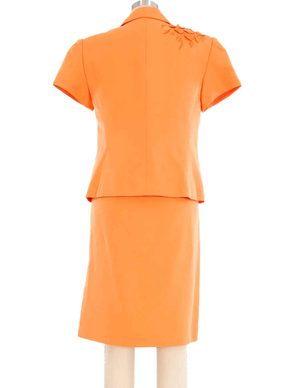 Gianni Versace Orange Cotton Skirt Suit