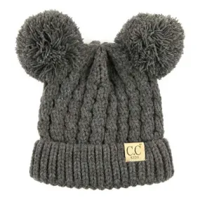Girls' C.C Double Pom Beanie