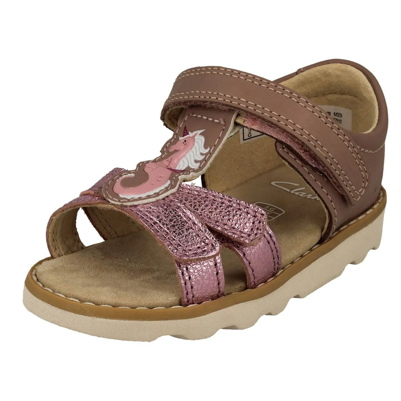 Girls Clarks Esmerelda Sea-Unicorn Motif Detailed Sandals - Crown Brill T