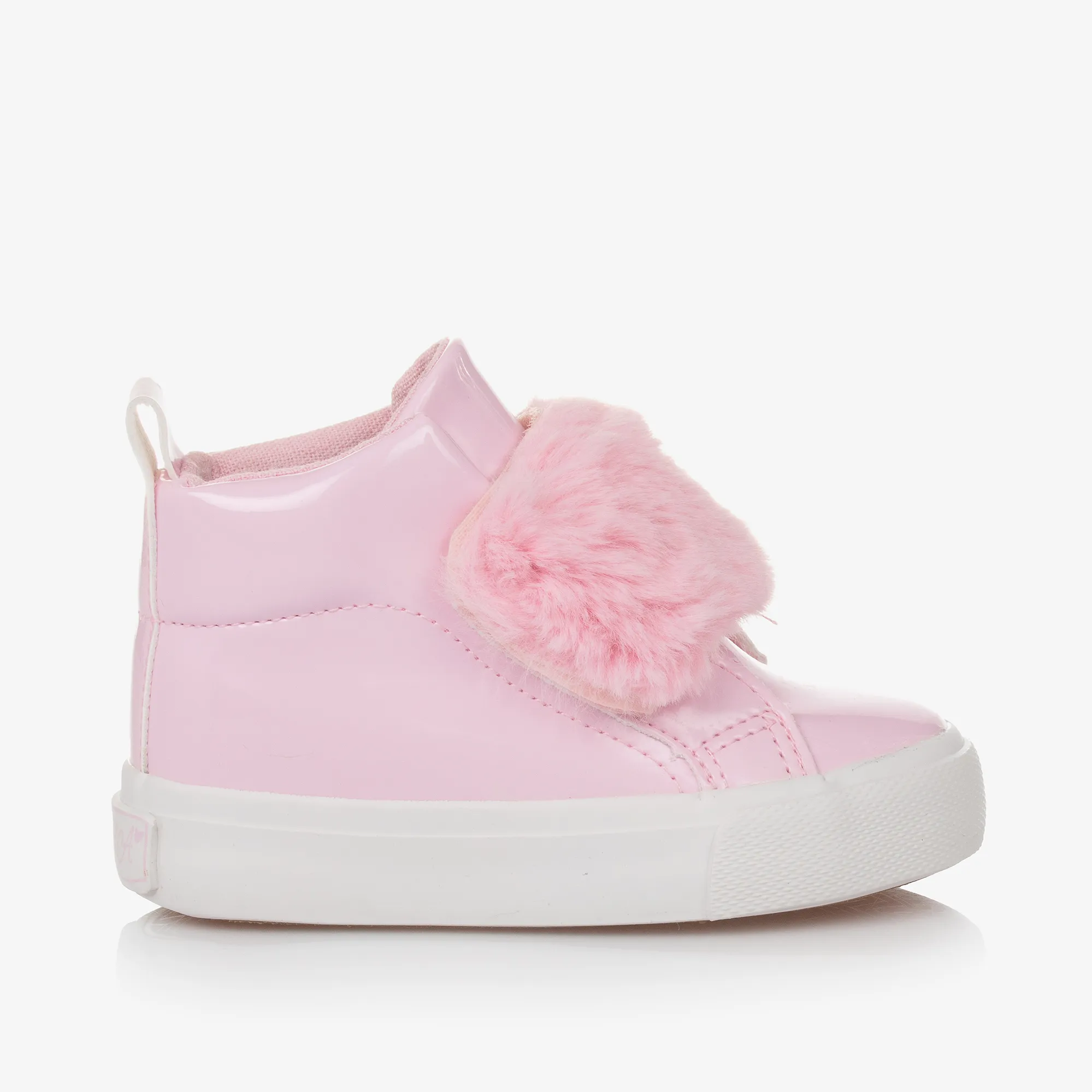 Girls Patent Pink High Top Trainers