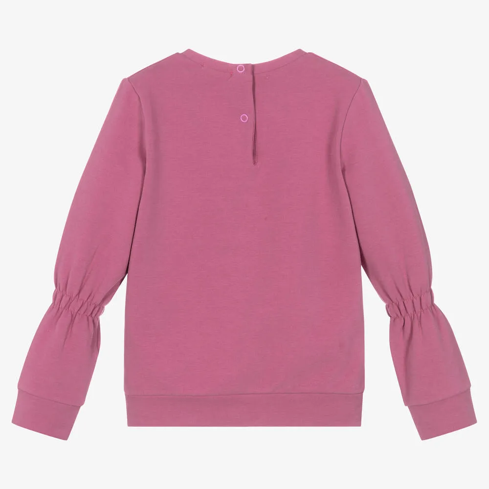 Girls Purple Cotton Disney Sweatshirt