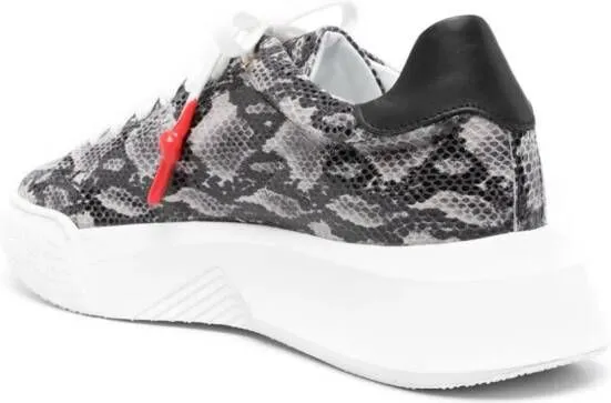 Giuliano Galiano Nemesis python-print leather sneakers Black