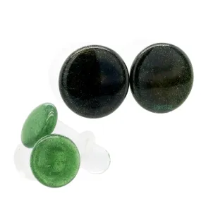 Glass Colorfront Plugs - Sparkle Green