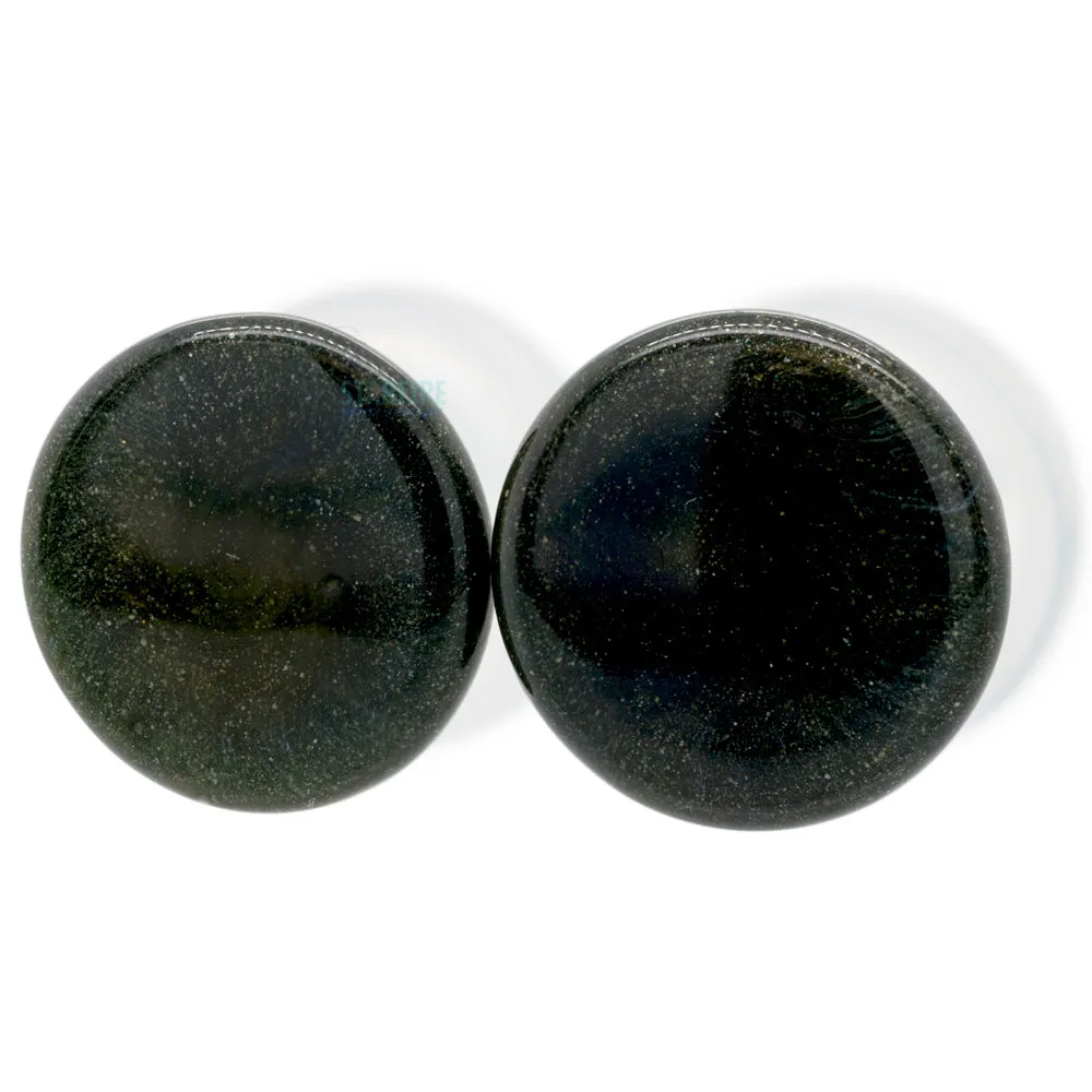 Glass Colorfront Plugs - Sparkle Green