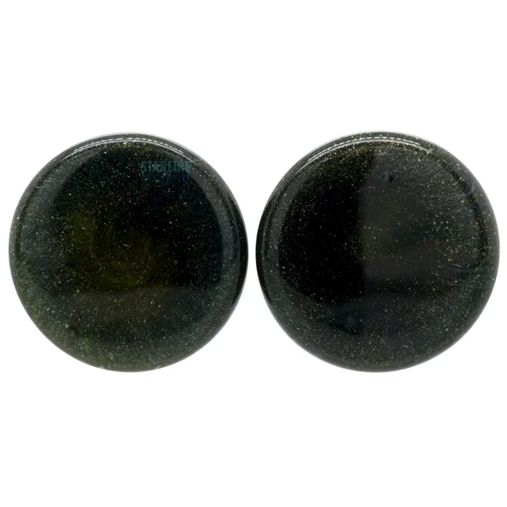 Glass Colorfront Plugs - Sparkle Green