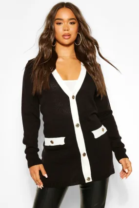 Gold Button Midi Cardigan