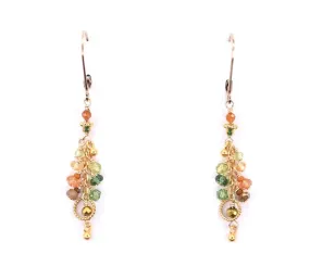 Gold Fill and 18k Gold Vermeil Earrings with Peridot, Citrine, and Green Apatite