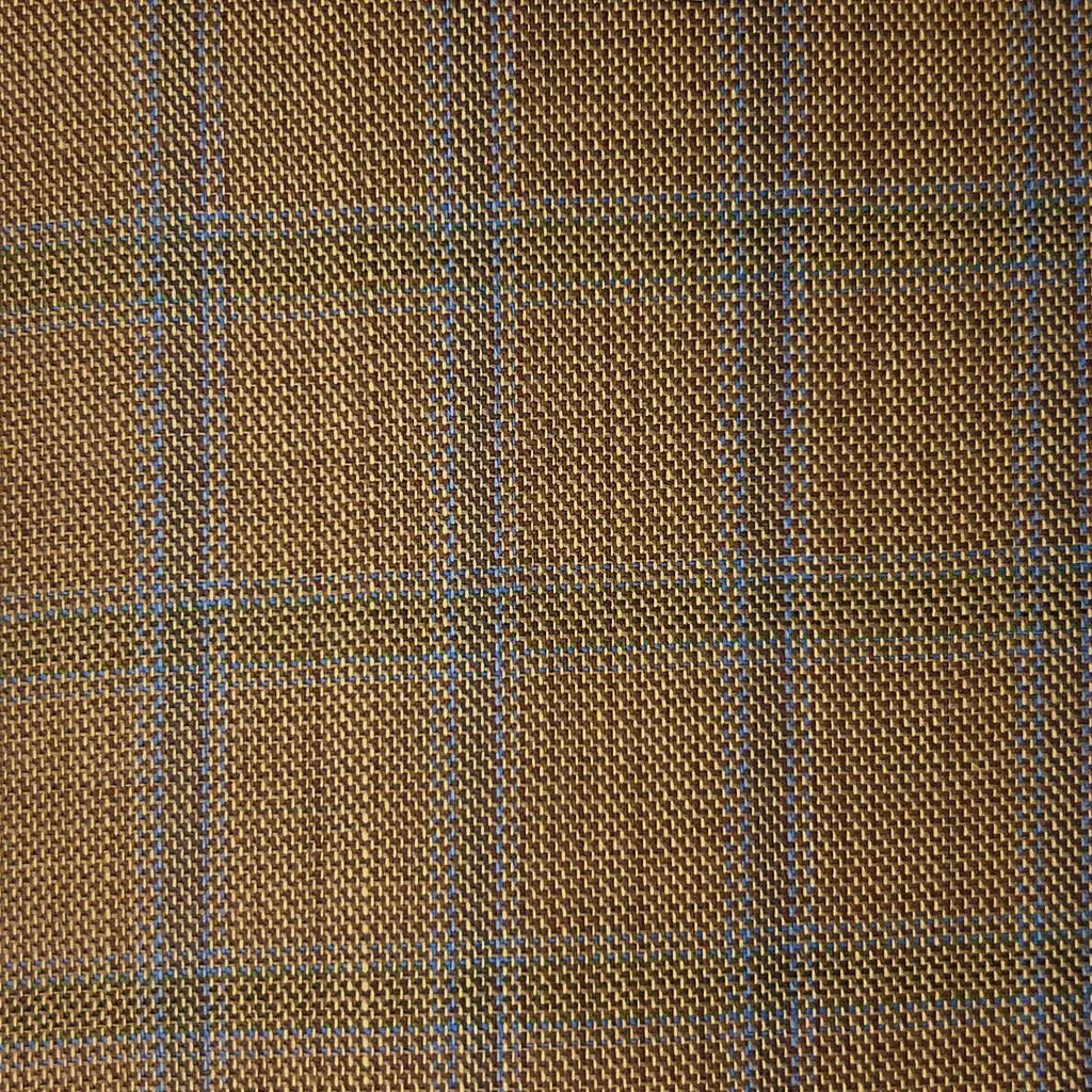 Golden Brown With Blue Windowpane