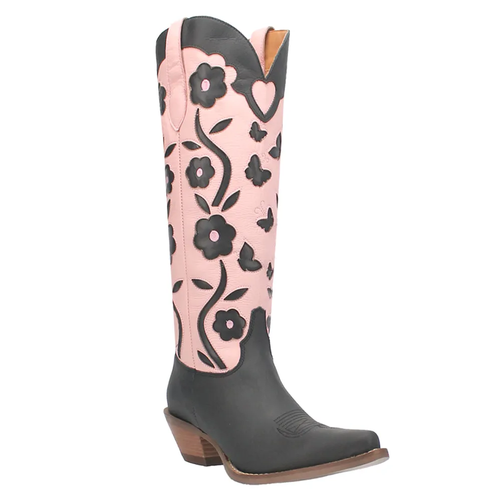 Goodness Gracious Tooled-Inlay Floral Snip Toe Cowboy Boots