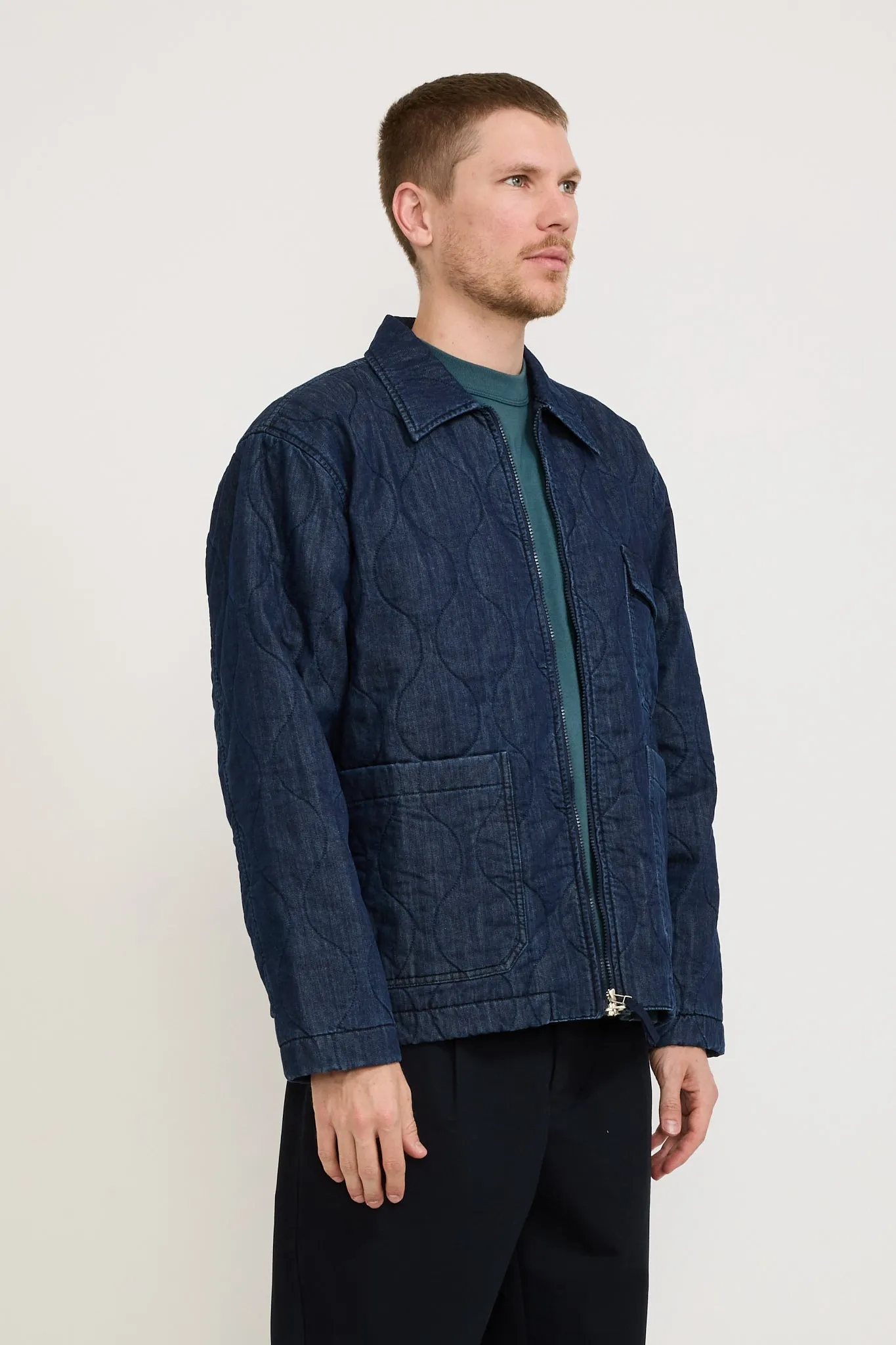 Gower Jacket Quilt Denim Indigo