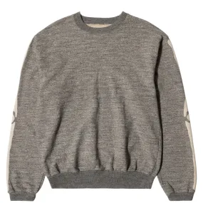 GRANDRELLE FLEECE KNIT BIG CREW SWT (BONE) Charcoal
