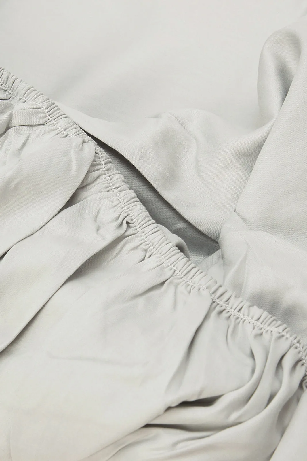 Grey Cotton Fitted Sheet (Super King Size)
