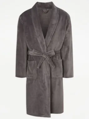 Grey Fleece Dressing Gown | Men | George at ASDA