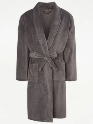 Grey Fleece Dressing Gown | Men | George at ASDA