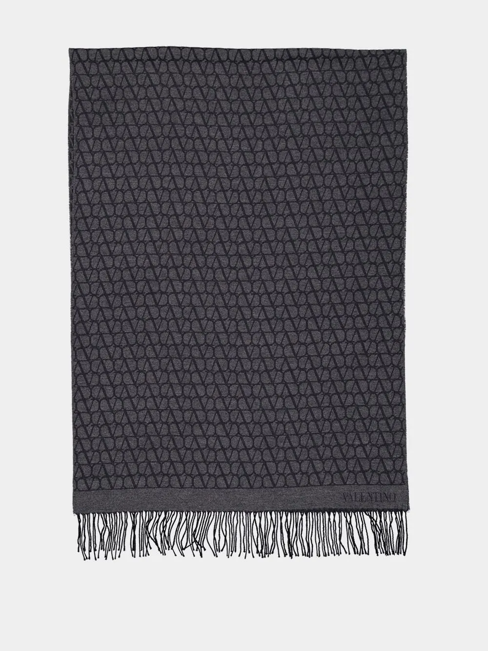 Grey Wool and Cashmere Toile Iconographe Scarf