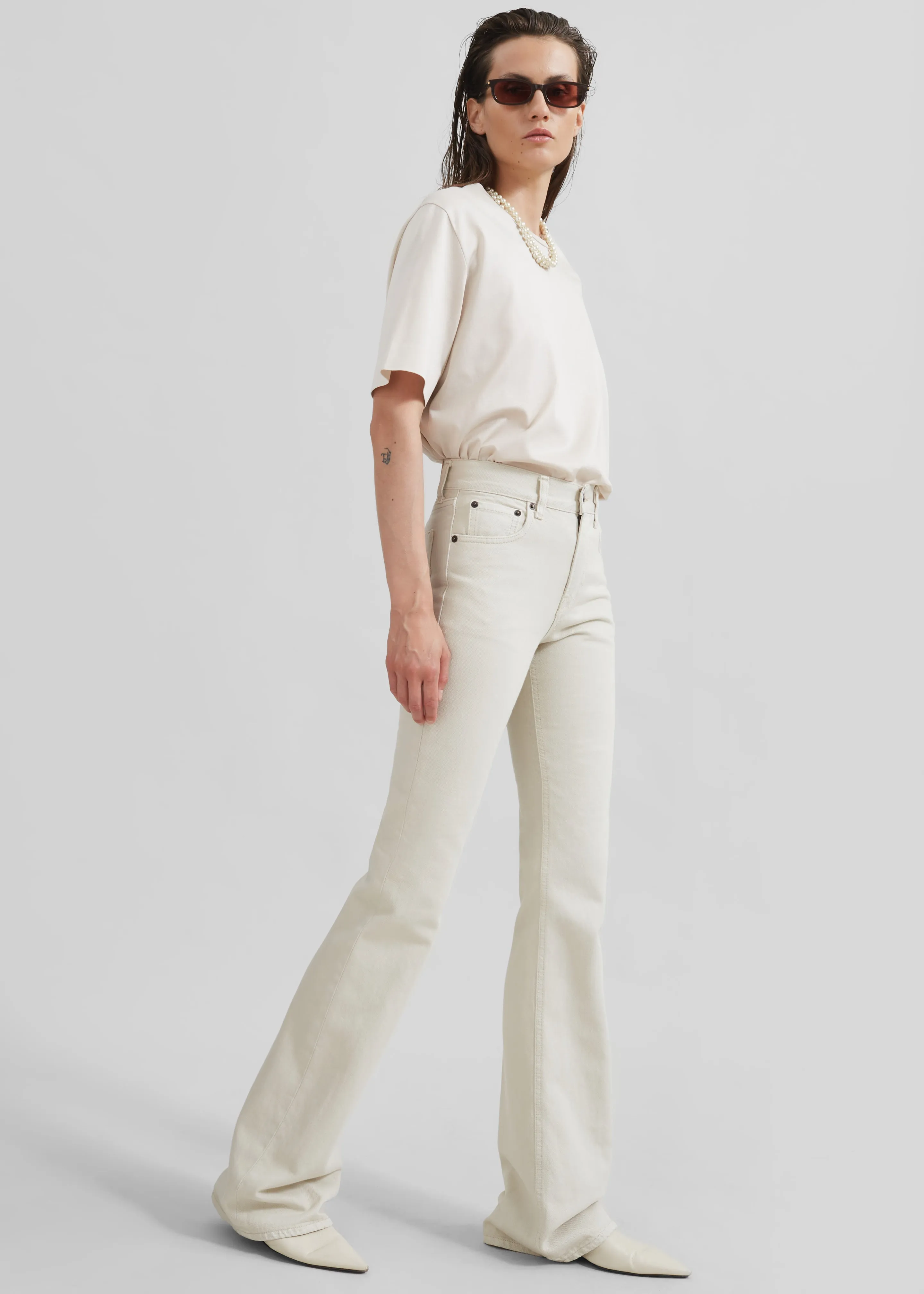 Haikure Flora Flared Jeans - Natural