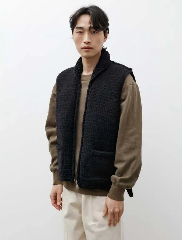 Hand Knit Vest - Kettle Black