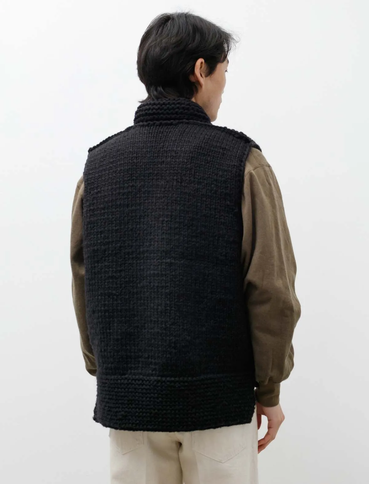 Hand Knit Vest - Kettle Black