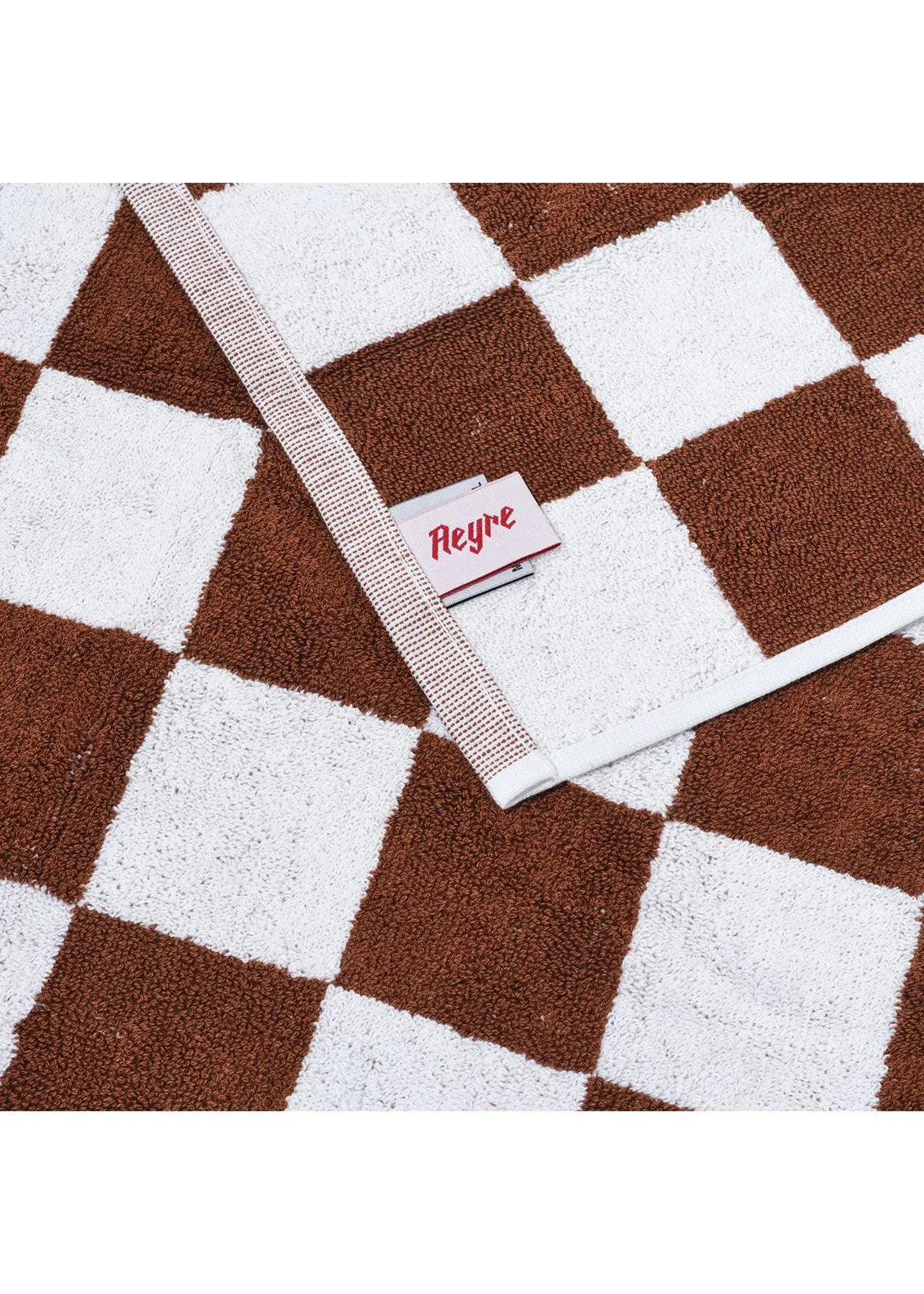 HAND TOWELS SET OF 2 - BROWN BIG CHECK