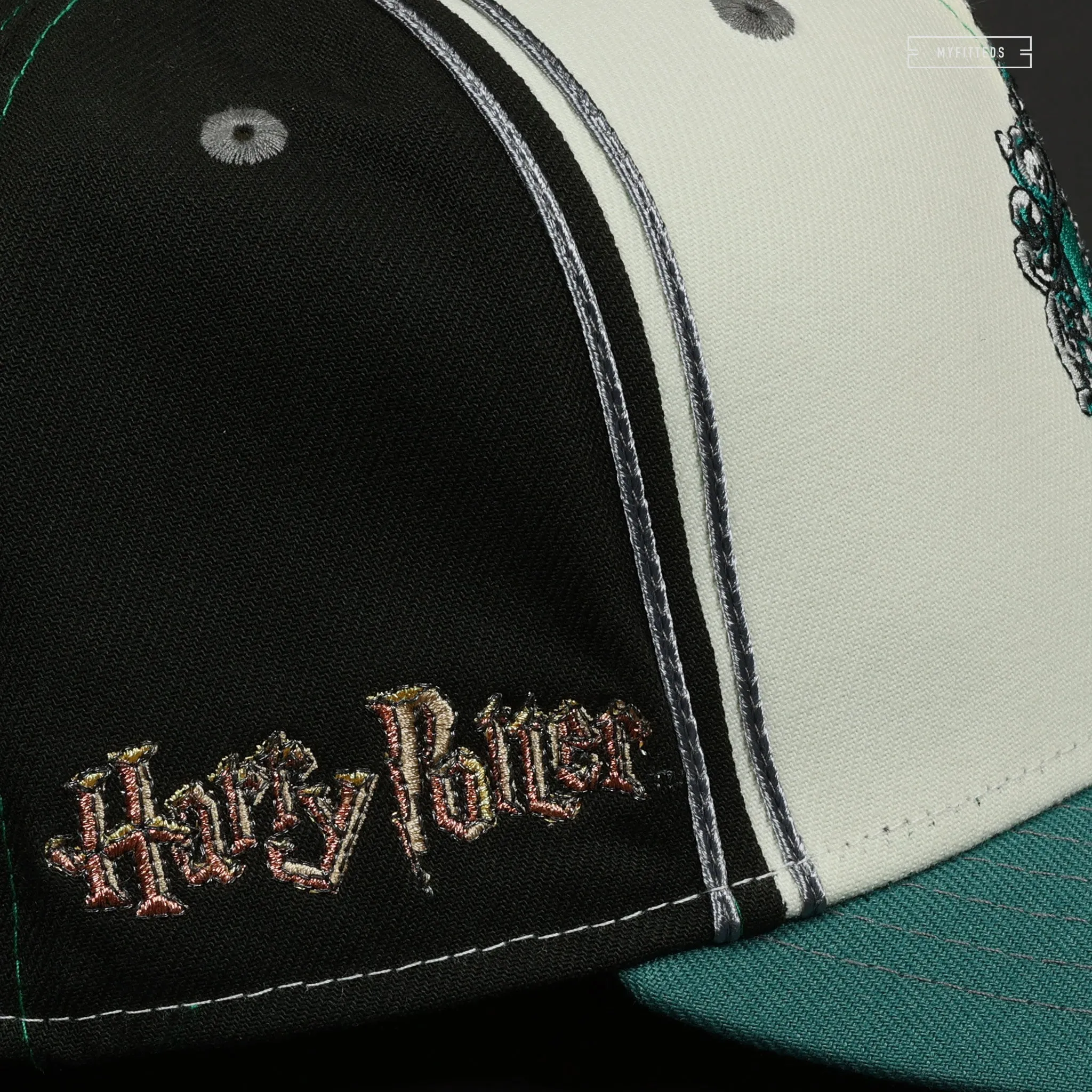 HARRY POTTER HOGWARTS HOUSE SLYTHERIN DIAGONAL BLOCK NEW ERA FITTED CAP