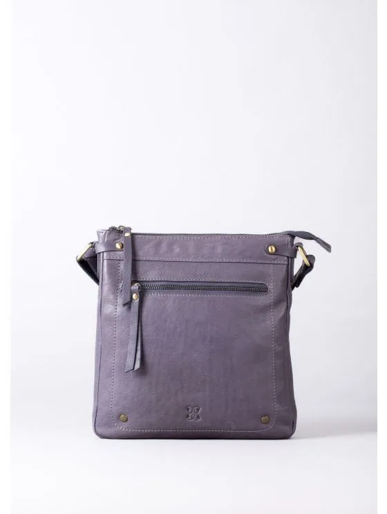 Harstone Large Leather Cross Body Bag in Blue