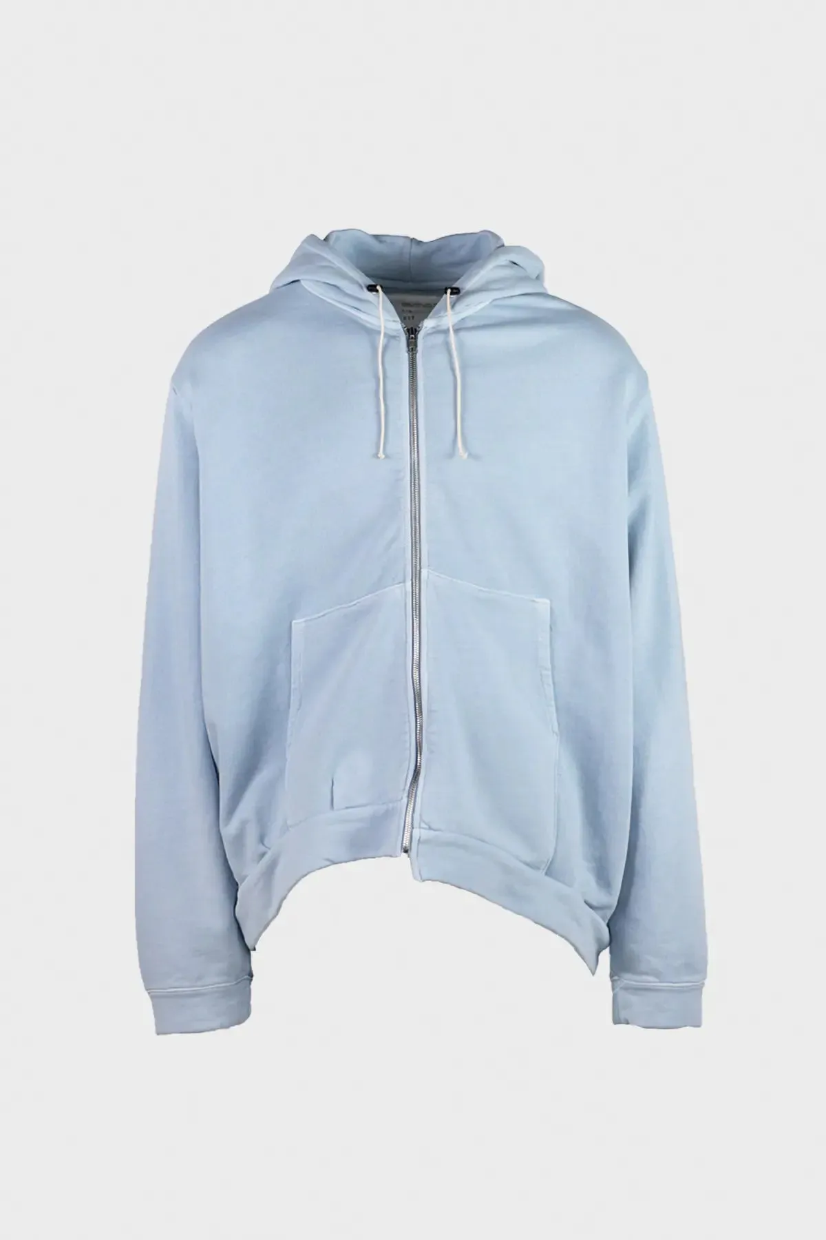 Heavy Sweat Jersey Zip Hoodie - Light Blue