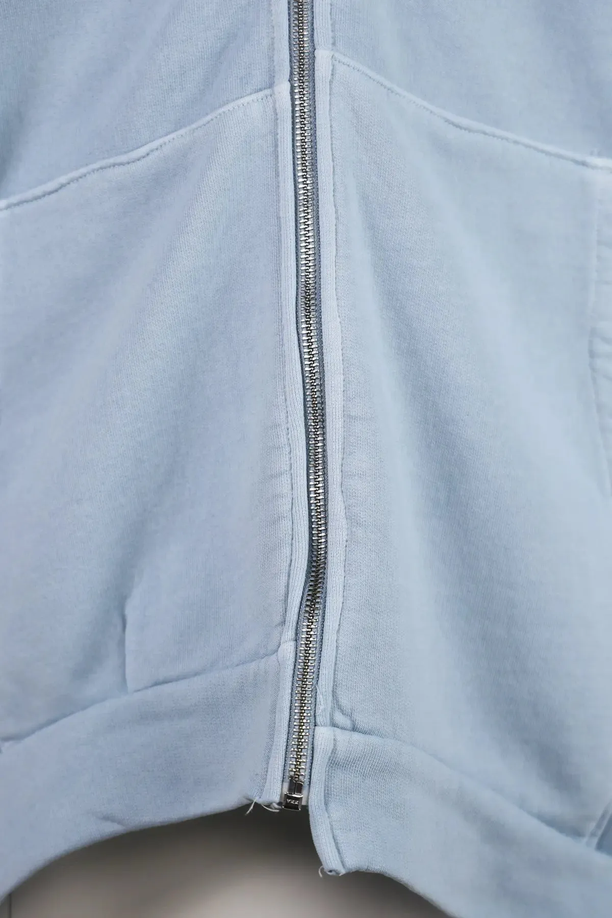 Heavy Sweat Jersey Zip Hoodie - Light Blue