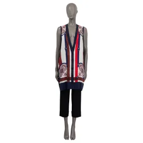 Hermès 2019 Brandebourgs Encader Oversized Long Silk Vest Rouge Grenat