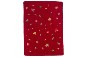 Hermès Burgundy Embroidered King Blanket