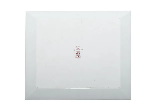 Hermès Red & White Square Plate