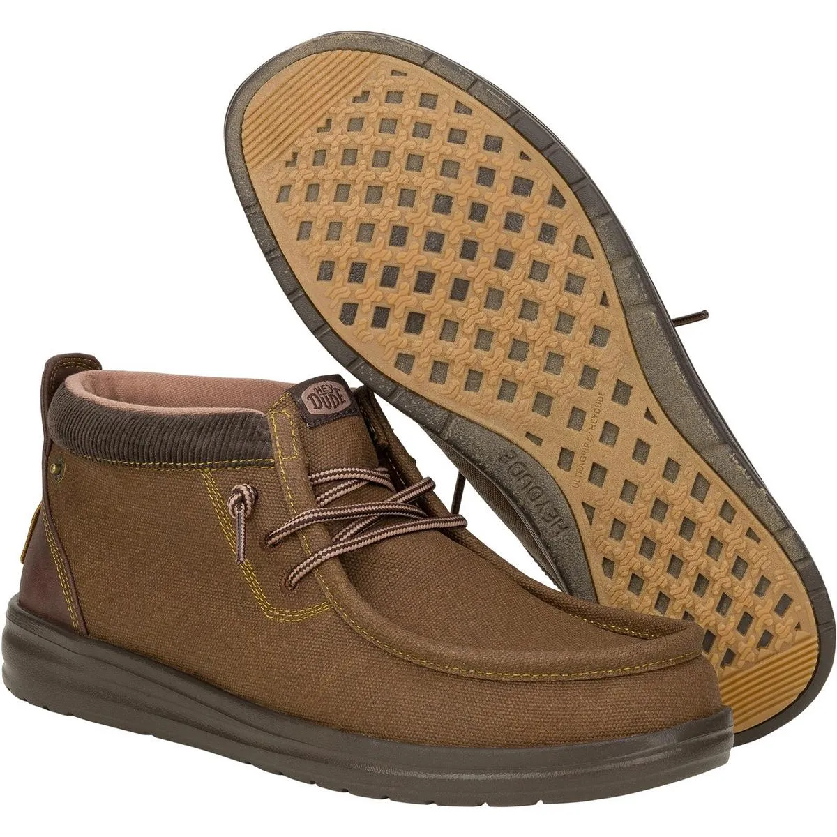 HEYDUDE Wally Mid GripR Boots Dark Brown