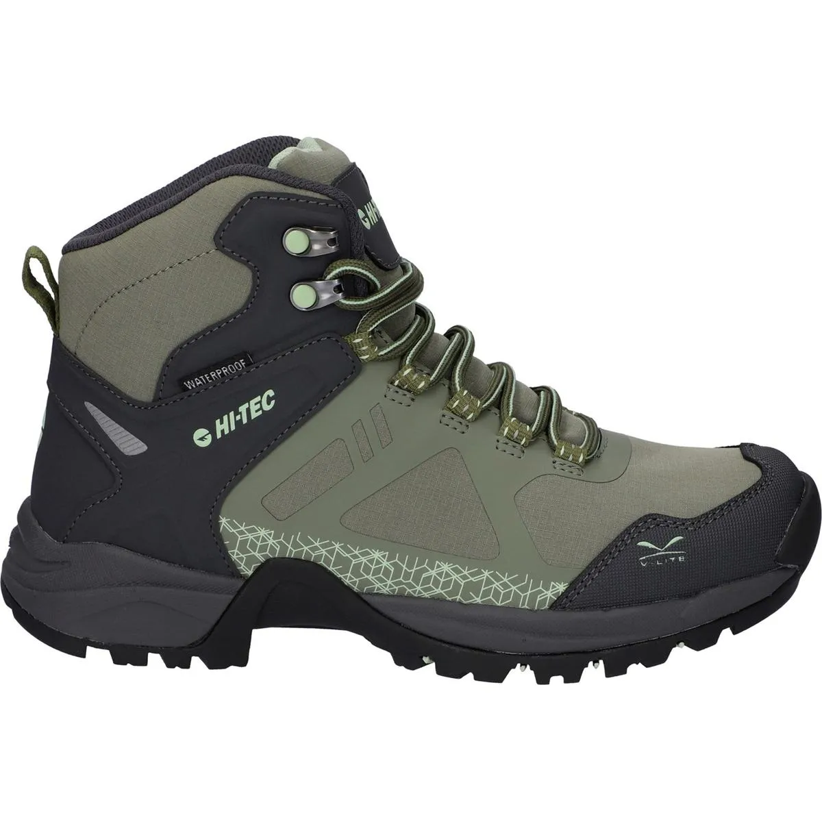 Hi-Tec V-Lite Psych Boots Carbon/Olive/Green