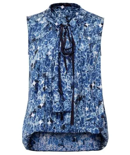 High Navy Glamour Sleeveless Floral Top | Jules B