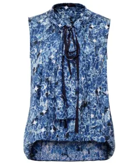 High Navy Glamour Sleeveless Floral Top | Jules B