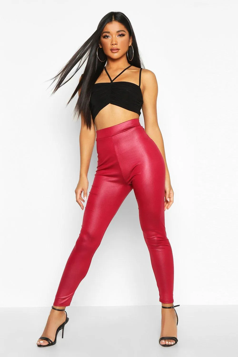 High Waist Wet Look Leggings