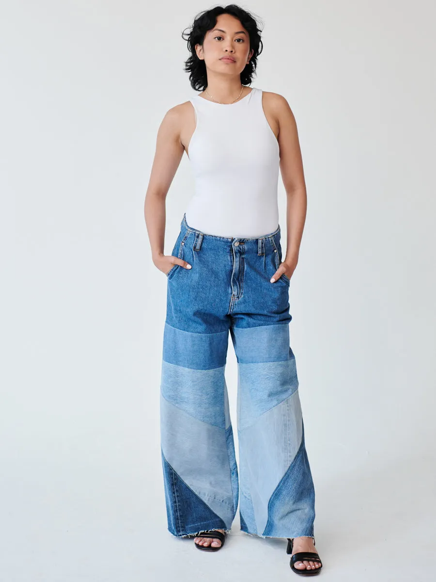 High Waisted Upcycled Oversized Flare Jeans